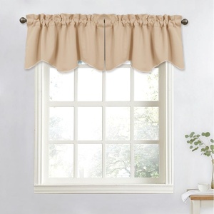 NICETOWN Blackout Floral Kitchen Valances for Windows 52 x 18 Inch Length(Biscotti Beige)