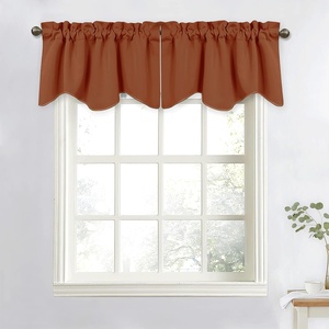 NICETOWN Blackout Floral Kitchen Valances for Windows 52 x 18 Inch Length(Burnt Orange)
