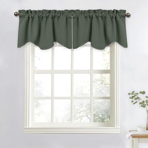 NICETOWN Blackout Floral Kitchen Valances for Windows 52 x 18 Inch Length(Dark Mallard)