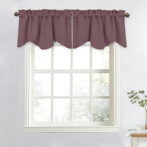 NICETOWN Blackout Floral Kitchen Valances for Windows 52 x 18 Inch Length(Dry Rose)