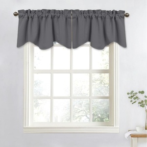 NICETOWN Blackout Floral Kitchen Valances for Windows 52 x 18 Inch Length(Grey)