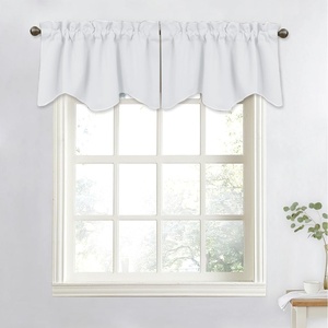 NICETOWN Blackout Floral Kitchen Valances for Windows 52 x 18 Inch Length(Greyish White)