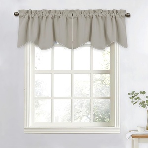 NICETOWN Blackout Floral Kitchen Valances for Windows 52 x 18 Inch Length(Natural)