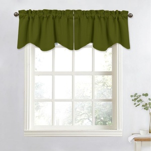 NICETOWN Blackout Floral Kitchen Valances for Windows 52 x 18 Inch Length(Olive)