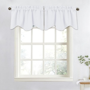 NICETOWN Blackout Floral Kitchen Valances for Windows 52 x 18 Inch Length(Pure White)