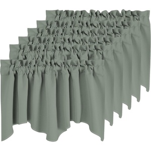 NICETOWN Blackout Floral Kitchen Valances for Windows 52 x 18 Inch Length(Sage Green)
