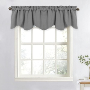 NICETOWN Blackout Floral Kitchen Valances for Windows 52 x 18 Inch Length(Silver Grey)