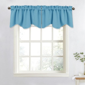 NICETOWN Blackout Floral Kitchen Valances for Windows 52 x 18 Inch Length(Teal Blue)