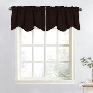 NICETOWN Blackout Floral Kitchen Valances for Windows 52 x 18 Inch Length(Toffee Brown)