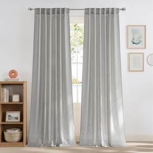 NICETOWN Floral Linen Curtains 84 inches Long Pink Pattern Printed for Girls Bedroom Nursery, Boho Farmhouse Window Sheer Curtain Drapes Aesthetic Light Filtering Privacy 2 Panel Sets, 55″ W(Seedpearl)