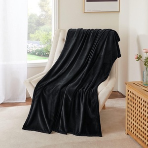 NICETOWN Grey Fleece Twin Blanket – 300GSM Soft Lightweight Plush Cozy Twin Blankets for Bed, Sofa, Couch, Travel, Camping, 60×80 inches(Black)
