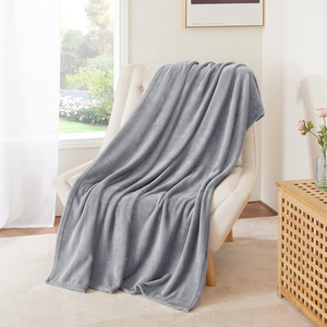 NICETOWN Grey Fleece Twin Blanket – 300GSM Soft Lightweight Plush Cozy Twin Blankets for Bed, Sofa, Couch, Travel, Camping, 60×80 inches(Light Grey)