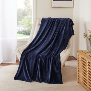 NICETOWN Grey Fleece Twin Blanket – 300GSM Soft Lightweight Plush Cozy Twin Blankets for Bed, Sofa, Couch, Travel, Camping, 60×80 inches(Navy Blue)