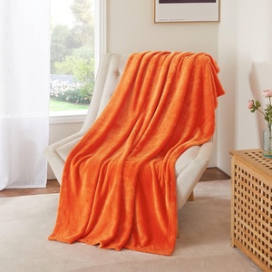 NICETOWN Grey Fleece Twin Blanket – 300GSM Soft Lightweight Plush Cozy Twin Blankets for Bed, Sofa, Couch, Travel, Camping, 60×80 inches(Orange)