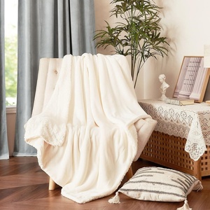 NICETOWN Grey Fleece Twin Blanket – 300GSM Soft Lightweight Plush Cozy Twin Blankets for Bed, Sofa, Couch, Travel, Camping, 60×80 inches(Sherpa & Fleece – White)