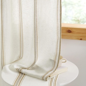 NICETOWN Taupe Plaid Print Linen Gingham Curtains 96 inches Long(Taupe)