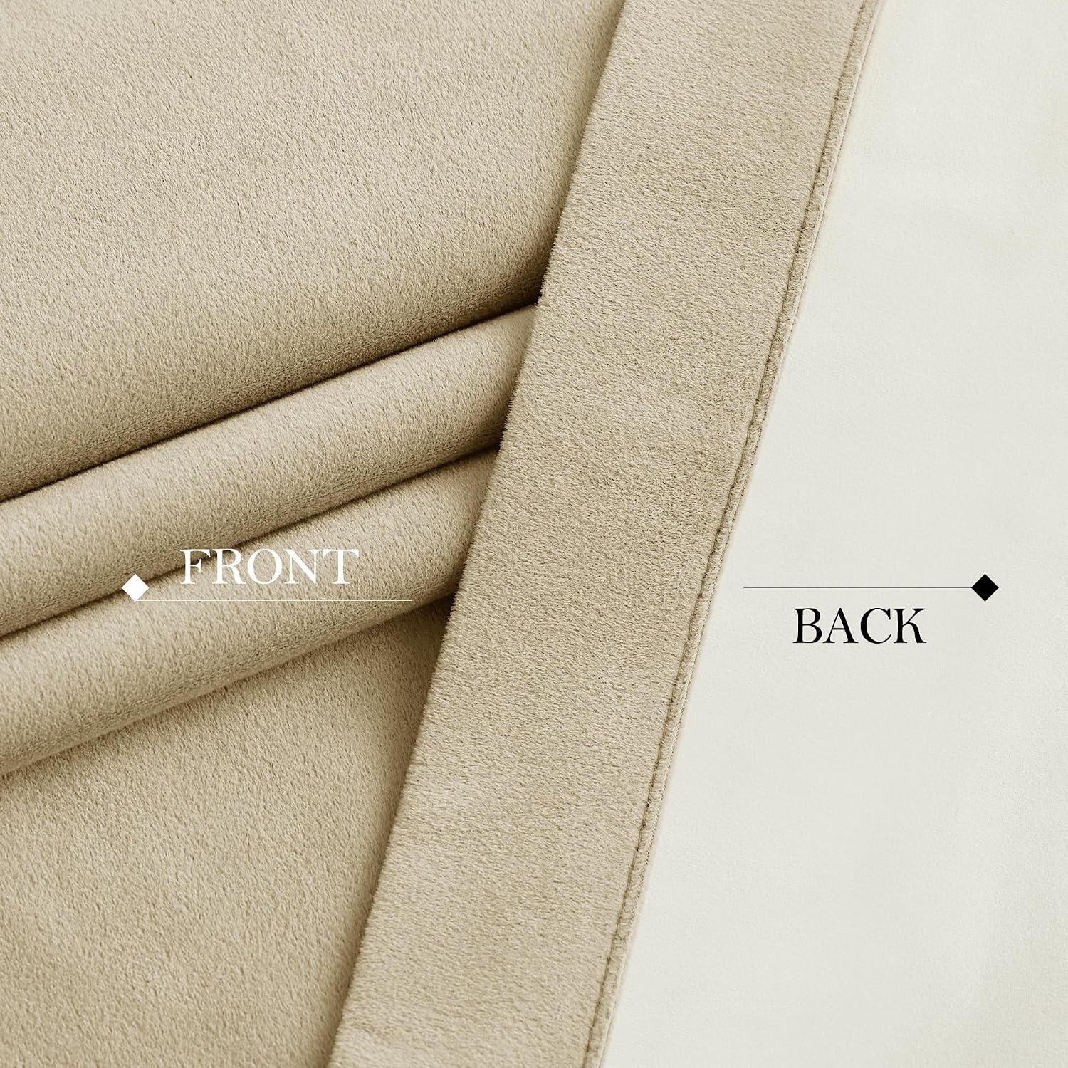 image:imageNICETOWN Gold Brown 90 inch Long Velvet Curtains amp Drapes 2 Panels100 Blackout Beige
