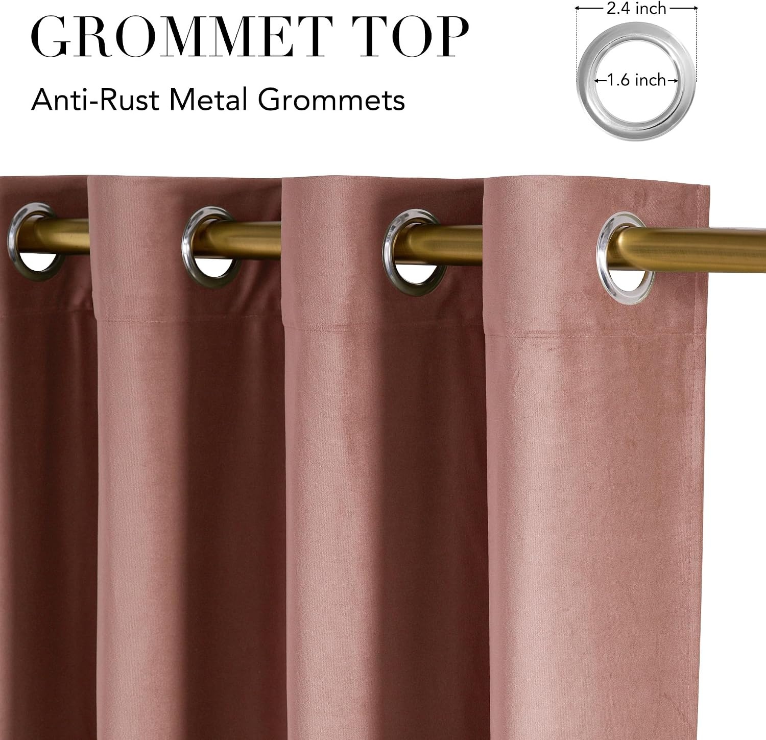 image:imageNICETOWN Gold Brown 90 inch Long Velvet Curtains amp Drapes 2 PanelsDesert Rose