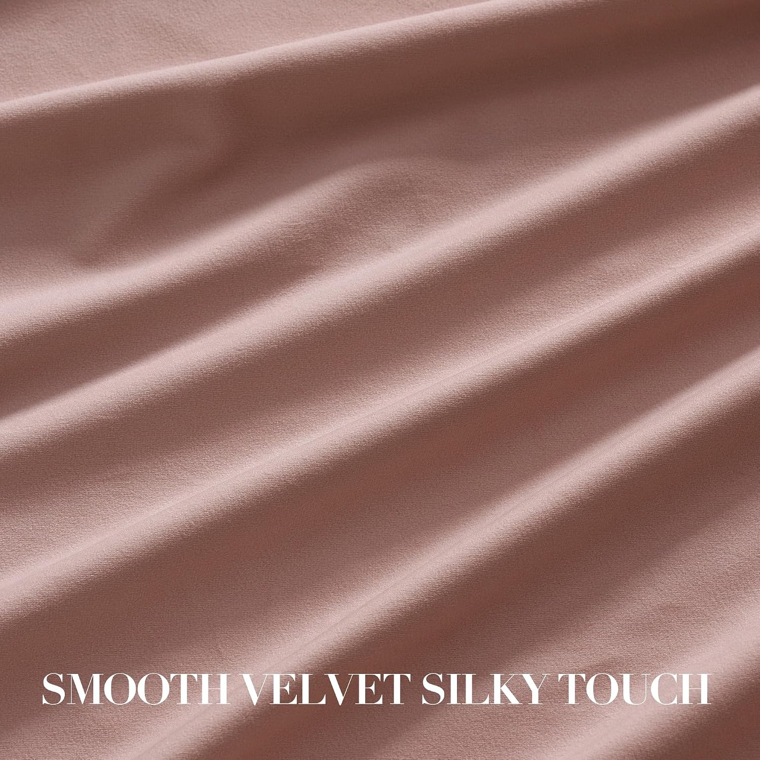 image:imageNICETOWN Gold Brown 90 inch Long Velvet Curtains amp Drapes 2 PanelsDusty Pink