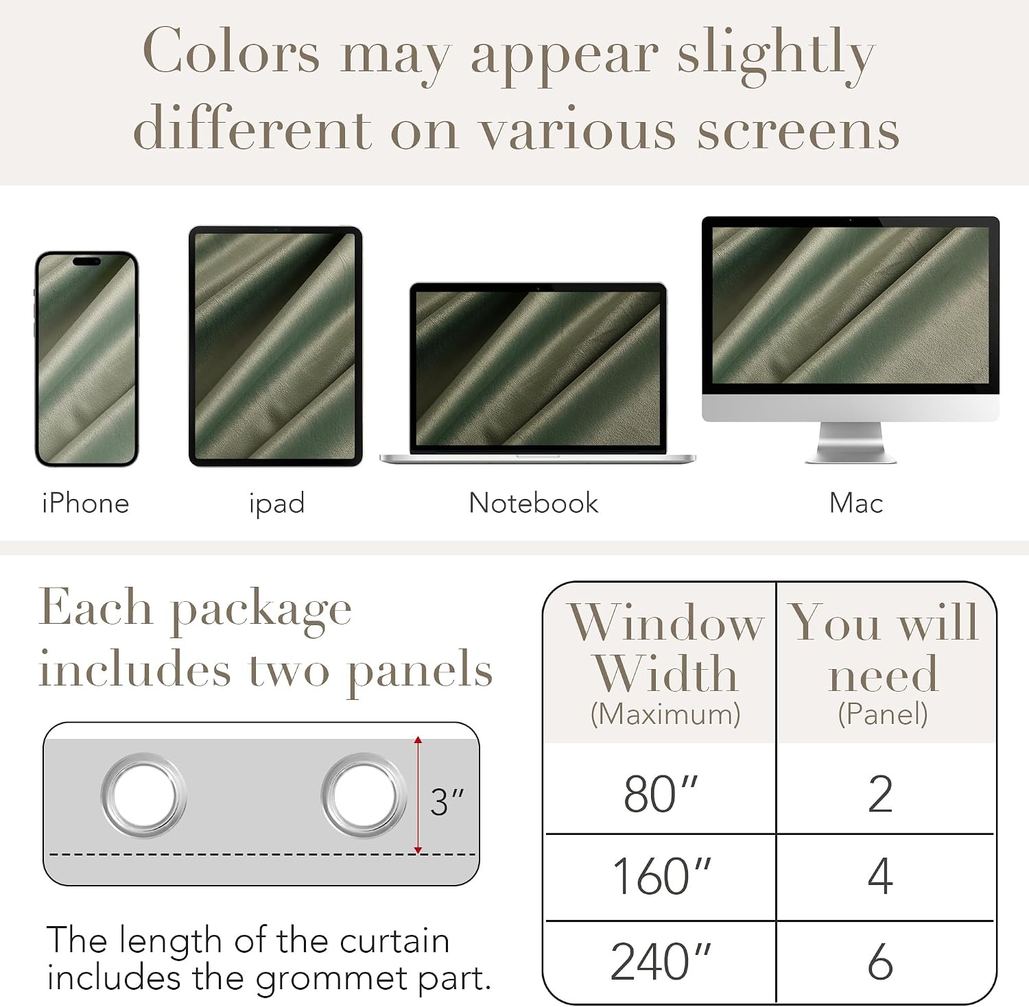 image:imageNICETOWN Gold Brown 90 inch Long Velvet Curtains amp Drapes 2 PanelsGrey Green