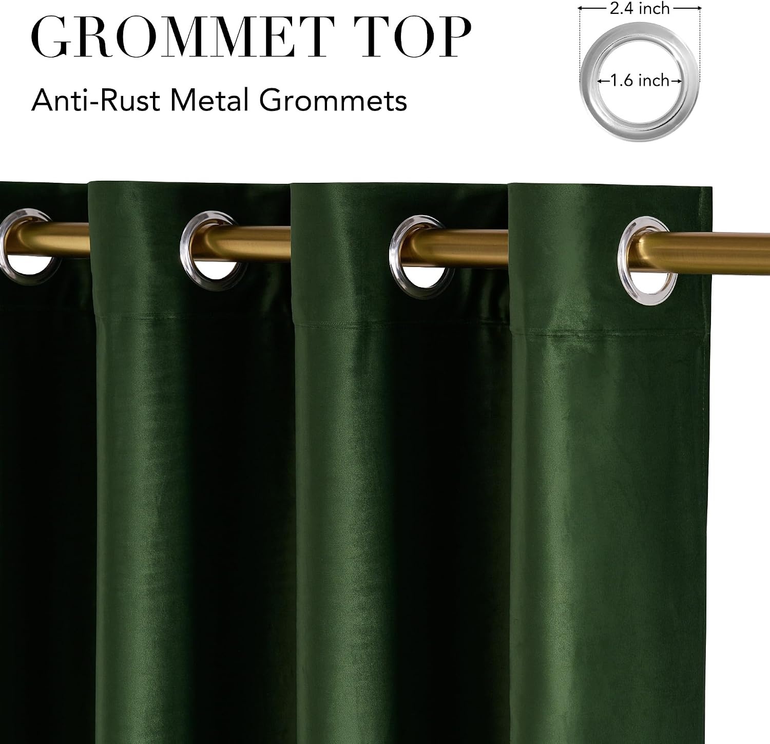 image:imageNICETOWN Gold Brown 90 inch Long Velvet Curtains amp Drapes 2 PanelsOlive Green