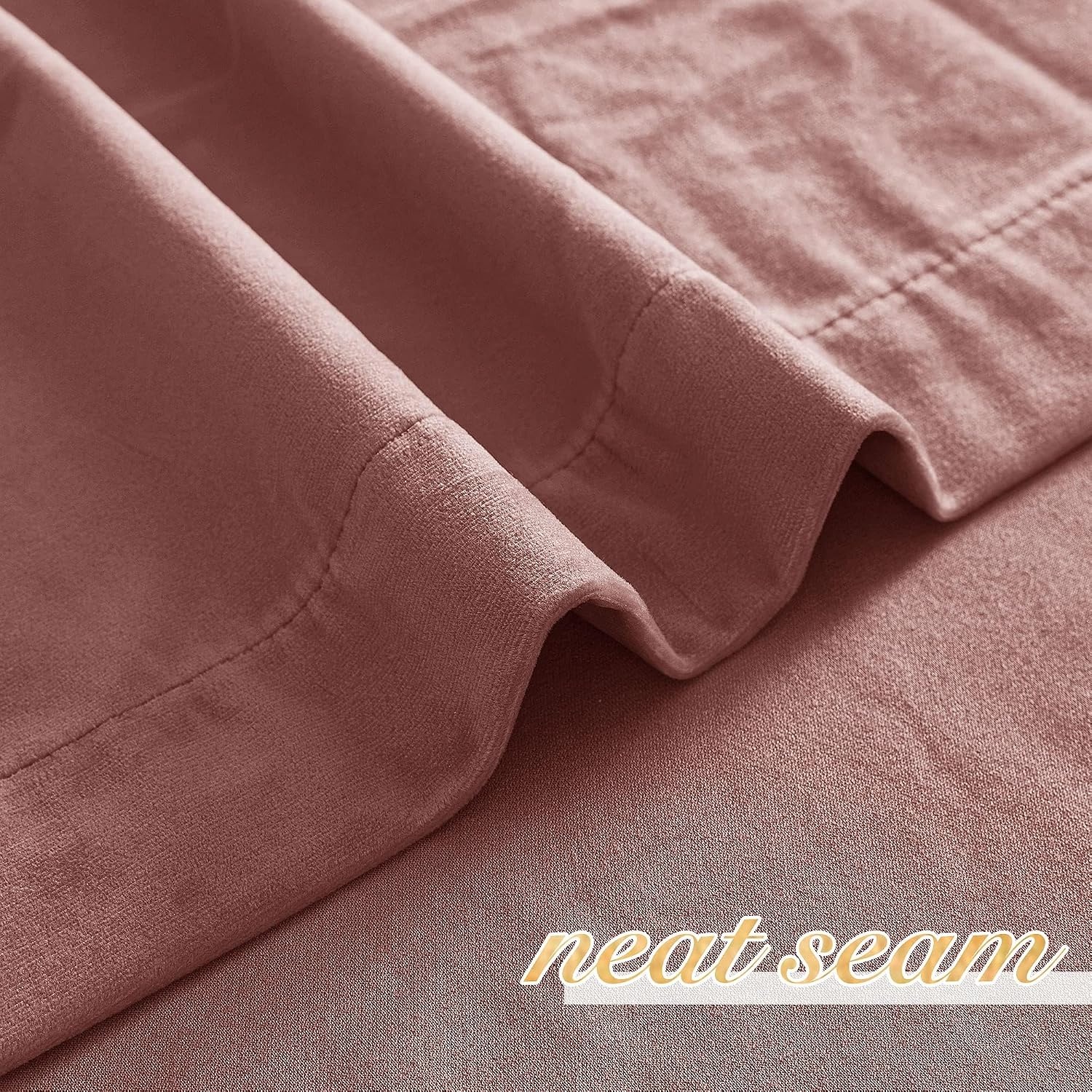 image:imageNICETOWN Gold Brown 90 inch Long Velvet Curtains amp Drapes 2 PanelsWild Rose