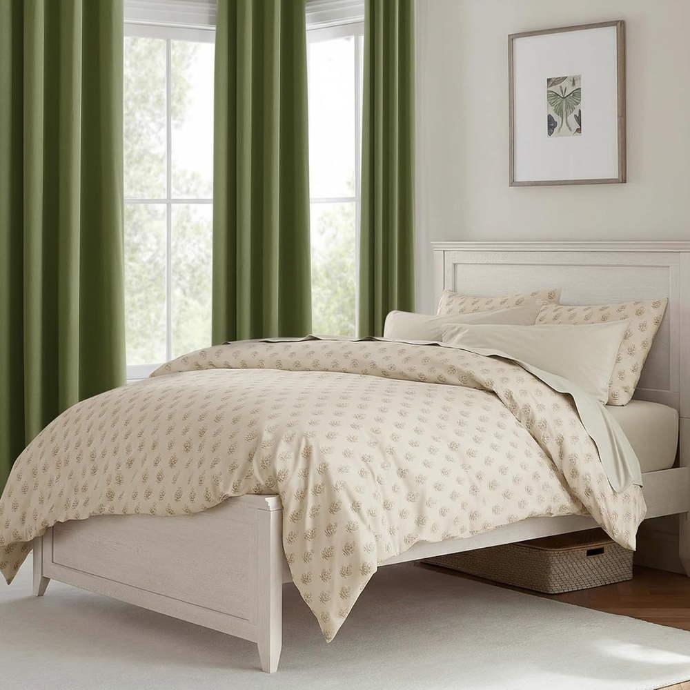 image:imageNICETOWN Gold Brown 90 inch Long Velvet Curtains amp Drapes 2 Panels100 Blackout Moss Green