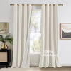 NICETOWN Gold Brown 90 inch Long Velvet Curtains & Drapes, 2 Panels(100% Blackout – Cream Ivory)