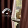 NICETOWN Gold Brown 90 inch Long Velvet Curtains & Drapes, 2 Panels(100% Blackout – Dusty Pink)