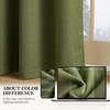 NICETOWN Gold Brown 90 inch Long Velvet Curtains & Drapes, 2 Panels(100% Blackout – Moss Green)