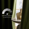 NICETOWN Gold Brown 90 inch Long Velvet Curtains & Drapes, 2 Panels(100% Blackout – Moss Green)