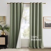 NICETOWN Gold Brown 90 inch Long Velvet Curtains & Drapes, 2 Panels(100% Blackout – Sage Green)