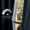 NICETOWN Gold Brown 90 inch Long Velvet Curtains & Drapes, 2 Panels(100% Blackout – Stone Blue)