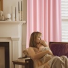 NICETOWN Gold Brown 90 inch Long Velvet Curtains & Drapes, 2 Panels(Baby Pink)