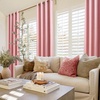 NICETOWN Gold Brown 90 inch Long Velvet Curtains & Drapes, 2 Panels(Baby Pink)
