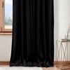 NICETOWN Gold Brown 90 inch Long Velvet Curtains & Drapes, 2 Panels(Black)