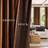 NICETOWN Gold Brown 90 inch Long Velvet Curtains & Drapes, 2 Panels(Bronze)