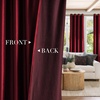 NICETOWN Gold Brown 90 inch Long Velvet Curtains & Drapes, 2 Panels(Deep Red)
