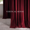 NICETOWN Gold Brown 90 inch Long Velvet Curtains & Drapes, 2 Panels(Deep Red)
