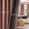 NICETOWN Gold Brown 90 inch Long Velvet Curtains & Drapes, 2 Panels(Desert Rose)