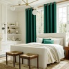 NICETOWN Gold Brown 90 inch Long Velvet Curtains & Drapes, 2 Panels(Emerald Green)
