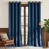 NICETOWN Gold Brown 90 inch Long Velvet Curtains & Drapes, 2 Panels(Navy Blue)