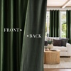 NICETOWN Gold Brown 90 inch Long Velvet Curtains & Drapes, 2 Panels(Olive Green)