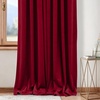 NICETOWN Gold Brown 90 inch Long Velvet Curtains & Drapes, 2 Panels(Red)