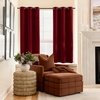 NICETOWN Gold Brown 90 inch Long Velvet Curtains & Drapes, 2 Panels(Red)