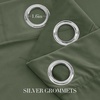 NICETOWN Gold Brown 90 inch Long Velvet Curtains & Drapes, 2 Panels(Sage Green)