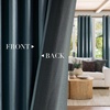 NICETOWN Gold Brown 90 inch Long Velvet Curtains & Drapes, 2 Panels(Slate Blue)