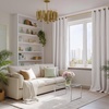 NICETOWN Gold Brown 90 inch Long Velvet Curtains & Drapes, 2 Panels(White)