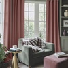 NICETOWN Gold Brown 90 inch Long Velvet Curtains & Drapes, 2 Panels(Wild Rose)
