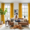 NICETOWN Gold Brown 90 inch Long Velvet Curtains & Drapes, 2 Panels(Yellowish Gold)